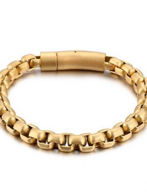 DALMARO.de Edelstahlarmband "Edelstahl Armband GOLD BONE" (Edelstahl, Handgefertigt, Stilvoll), Armband inkl. Schmuckschachtel