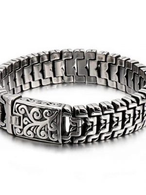 DALMARO.de Edelstahlarmband "Edelstahl Armband HORUS SILVER" (Edelstahl, Handgefertigt, Stilvoll), Herren Armband inkl. Schmuckschachtel