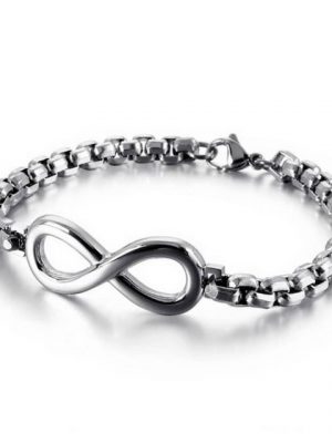 DALMARO.de Edelstahlarmband "Edelstahl Armband INFINITY SILVER" (Edelstahl, Handgefertigt, Stilvoll), Armband inkl. Schmuckschachtel