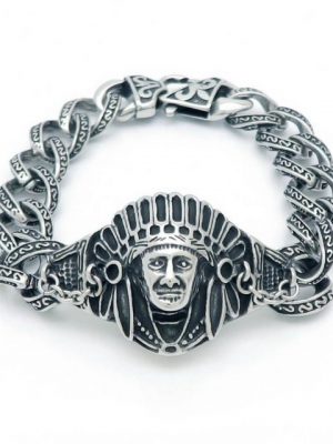 DALMARO.de Edelstahlarmband "Edelstahl Armband SILVER CHIEF" (Edelstahl, Handgefertigt, Stilvoll), Herren Armband inkl. Schmuckschachtel