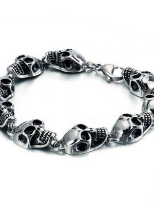 DALMARO.de Edelstahlarmband "Edelstahl Armband SKULLYS" (Edelstahl, Handgefertigt, Stilvoll), Herren Armband inkl. Schmuckschachtel