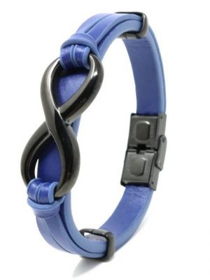 DALMARO.de Lederarmband "Leder Armband INFINITY BLUE" (Lederhalskette, Echtleder, Handgefertigt), Herren Armband inkl. Schmuckschachtel