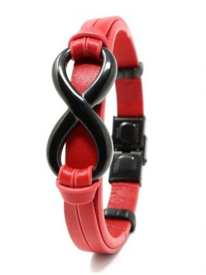 DALMARO.de Lederarmband "Leder Armband INFINITY RED" (Lederhalskette, Echtleder, Handgefertigt), Herren Armband inkl. Schmuckschachtel