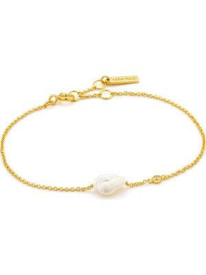 Damen-Armband 925er Silber Süßwasserperle Ania Haie Gold