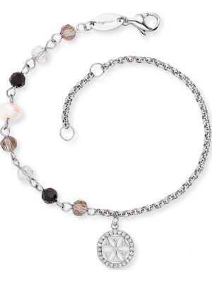 Damen-Armband Edelstahl, Perle Engelsrufer Schwarz/braun