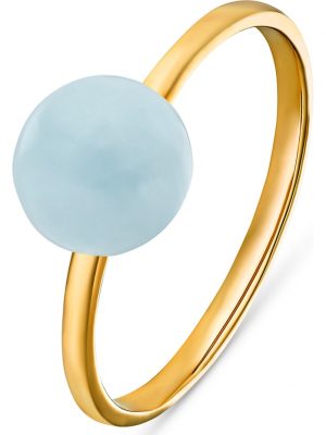 Damen-Damenring 375er Gelbgold 1 Aquamarin CHRIST C-Collection Blau