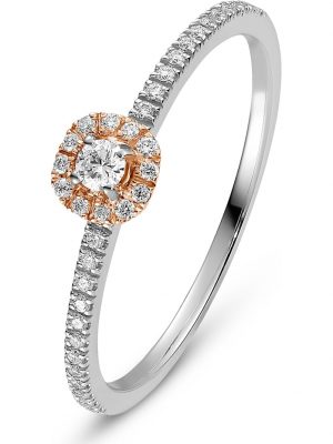 Damen-Damenring 585er Roségold, 585er Weißgold 39 Diamant CHRIST C-Collection Bicolor
