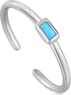 Damen-Damenring 925er Silber Türkis Ania Haie Silber
