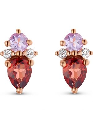 Damen-Ohrhänger 375er Roségold 2 Granat CHRIST C-Collection Roségold