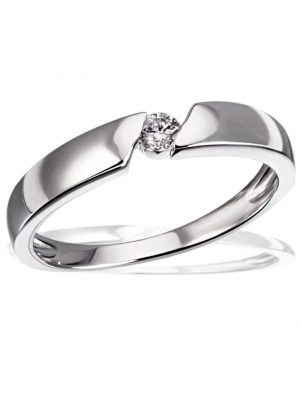 Damenring 925/- Sterlingsilber 1 Brillant 0,08 ct. P1/H Goldmaid Silberfarben