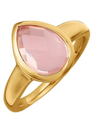 Damenring mit Rosenquarz Jamelli Rosé