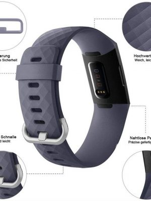 ELEKIN Smartwatch-Armband "Ersatzbänder kompatibel mit Fitbit Charge 4 / Fitbit Charge 3 Bänder für Damen Herren, Silikon Fitness Sport Armbänder für Damen Herren Klein Groß Uhrenarmbänder"