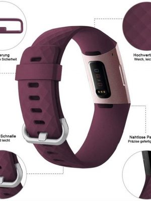 ELEKIN Smartwatch-Armband "Ersatzbänder kompatibel mit Fitbit Charge 4 / Fitbit Charge 3 Bänder für Damen Herren, Silikon Fitness Sport Armbänder für Damen Herren Klein Groß Uhrenarmbänder"
