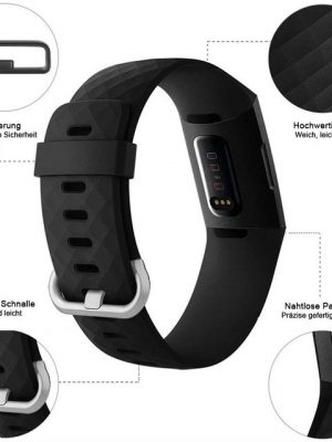 ELEKIN Smartwatch-Armband "Ersatzbänder kompatibel mit Fitbit Charge 4 / Fitbit Charge 3 Bänder für Damen Herren, Silikon Fitness Sport Armbänder für Damen Herren Klein Groß Uhrenarmbänder"