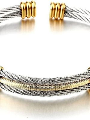 ELIAUK Armband "Männer Frauen Edelstahl Twisted Cable Verstellbarer Armreif" (1-tlg)