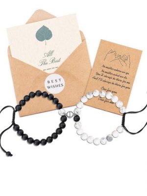 ELIAUK Charm-Armband "Pärchen Armband Matte Achat Magnetische Gegenseitige Anziehung Gelübde der ewigen Liebe Charms Schmuckgeschenke für Liebhaber Frauen Männer" (1-tlg)