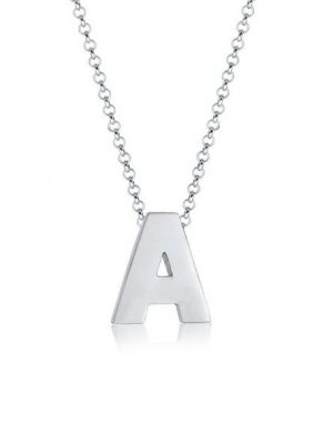 Elli Kette mit Anhänger "Buchstabe A Initialen Minimal 925 Sterling Silber"