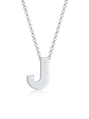 Elli Kette mit Anhänger "Buchstabe J Initialen Trend Minimal 925 Silber"