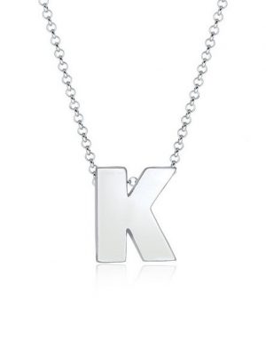 Elli Kette mit Anhänger "Buchstabe K Initialen Trend Minimal 925 Silber"