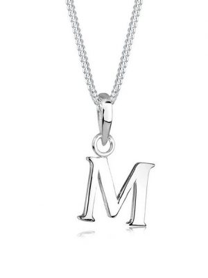 Elli Kette mit Anhänger "Buchstabe M 925 Sterling Silber"