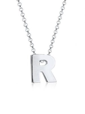 Elli Kette mit Anhänger "Buchstabe R Initialen Trend Minimal 925 Silber"