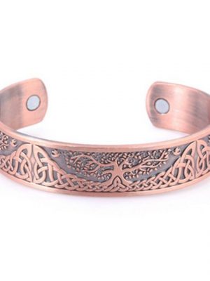 FeelGlad Armband "Armband für Männer Vintage Baum des Lebens Knotwork Totem Gesundheitswesen Magnetfeldtherapie Armreif Manschette Armband für die Durchblutung Stress reduzieren" (1-tlg)