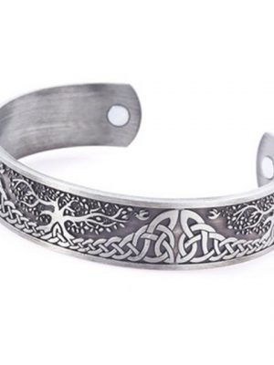 FeelGlad Armband "Armband für Männer Vintage Baum des Lebens Knotwork Totem Gesundheitswesen Magnetfeldtherapie Armreif Manschette Armband für die Durchblutung Stress reduzieren" (1-tlg)