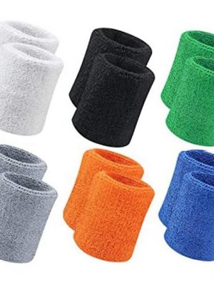 FeelGlad Handbandage "12 Stück Sport Wristbands, Schweißbänder Sport Armband Baumwolle Schweißband (Schwarz, Weiß, Grau, orange, blau, grün)", Keine Spur in Körpernähe