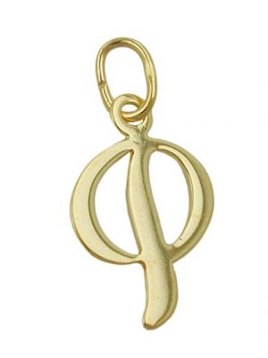 Gallay Buchstabenanhänger "Anhänger 15x10 mm Buchstabe P glänzend 8Kt GOLD" (inkl. Schmuckbox), Goldschmuck für Damen