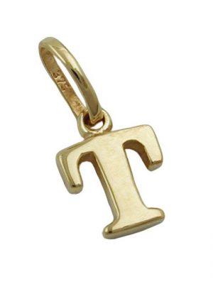 Gallay Buchstabenanhänger "Anhänger 8x6mm Buchstabe T glänzend 9Kt GOLD"