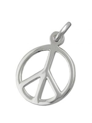 Gallay Kettenanhänger "Anhänger 16 mm Peace-Zeichen glänzend Silber 925" (inkl. Schmuckbox), Silberschmuck für Damen & Herren