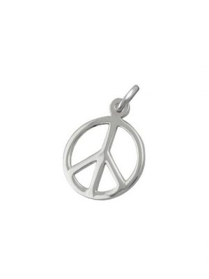 Gallay Kettenanhänger "Anhänger 16mm Peace-Zeichen glänzend Silber 925"