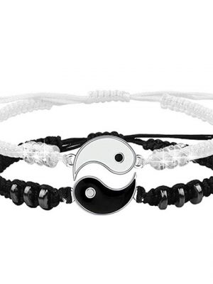 GelldG Armband "2 Yin Yang Verstellbare Schnur Armband Freundschaft Beziehung Freund Freundin Valentinstag Bester Freund Armbänder"