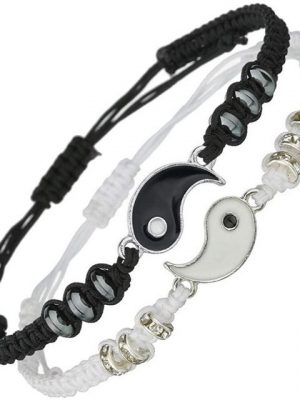 GelldG Armband "Yin Yang Armband Verstellbare Schnur Armbänder Tai Chi Geflochten Freundschaftsarmband Partnerarmband Bester Freund Kordel kette Charmes Armreif für Damen und Herren"