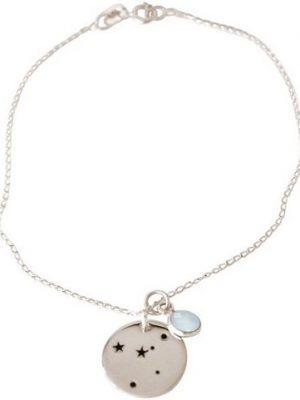 Gemshine Charm-Armband "Cancer Krebs Chalcedon", Manufaktur mit natürlichen Edelsteinen