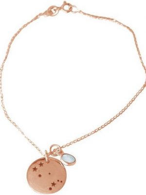 Gemshine Charm-Armband "Gemini Zwillinge - Chalcedon", Made in Spain