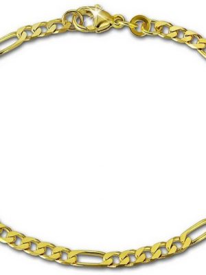 GoldDream Goldarmband "GDA0189Y GoldDream 19cm Armband Figaro diamantiert" (Armband), Damen, Herren Armband (Figaro) ca. 19cm, 333 Gelbgold - 8 Karat, Farbe: gold