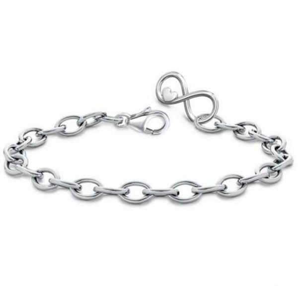 Goldene Hufeisen Bettelarmband "Unendlichkeit Stabiles Damen Herren Armband Charm-Armband aus 925 Sterling Silber" (1 Stück, inkl. Etui)