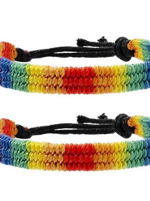 Haiaveng Armband "2PCS Rainbow LGBT Pride Armband Handgeflochtenes Freundschaftsarmband Gay Fit LGBT Armband Einstellbare Größe, Armband für Männer und Frauen, geflochten Armband"