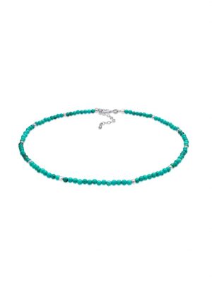 Halskette Choker Howlith Kugeln Türkis Boho 925 Silber Nenalina Türkis