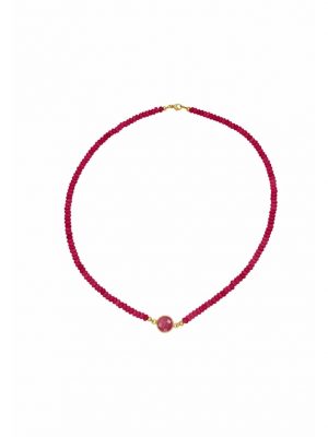 Halskette Choker - Rubin und Karneole GEMSHINE Gold coloured
