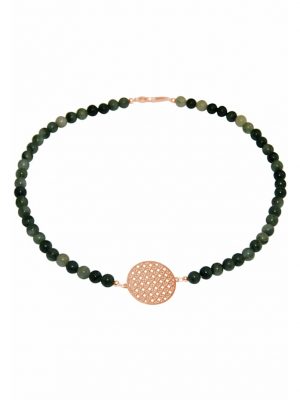 Halskette Choker: Yoga Mandala und Jade Edelsteine Farbverlauf GEMSHINE Rose gold coloured