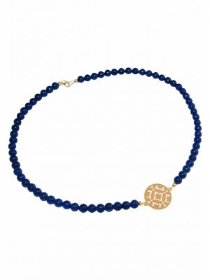 Halskette Choker: Yoga Mandala und Jade Edelsteine GEMSHINE Gold coloured