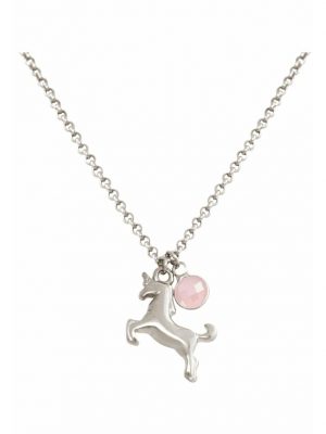 Halskette Einhorn und Rosenquarz GEMSHINE Silver coloured