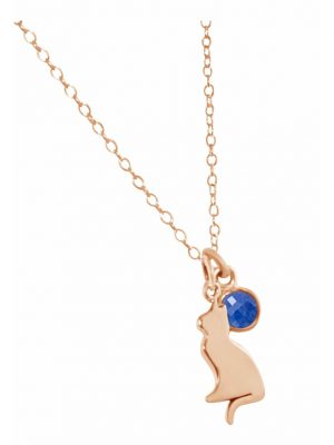 Halskette Katze Saphir Edelstein Haustier Herrchen Frauchen GEMSHINE Rose gold coloured