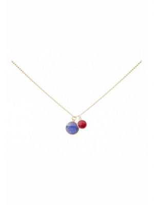 Halskette Saphir Rubin Blau Rot GEMSHINE Gold coloured