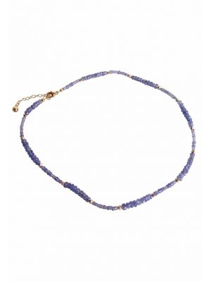 Halskette Tansanit Facettiert Blau Lila GEMSHINE Gold coloured