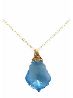 Halskette mit Anhänger Barock Tropfen für Trachtenkette, Trachtenschmuck MADE WITH SWAROVSKI GEMSHINE Gold coloured