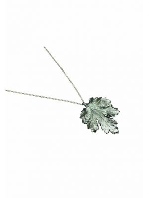 Halskette mit Anhänger Blatt Chrysanthem Natur GEMSHINE Silver coloured