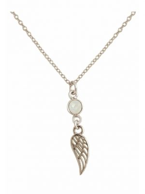 Halskette mit Anhänger Engel Flügel - Schutzengel Jade GEMSHINE Silver coloured